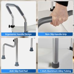 Adjustable 4.5" Raised Toilet Seat with Arms and Legs